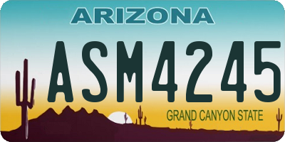 AZ license plate ASM4245