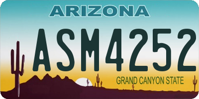 AZ license plate ASM4252