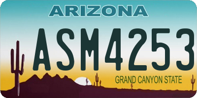AZ license plate ASM4253