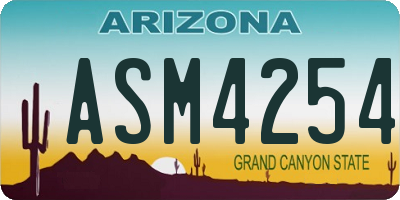 AZ license plate ASM4254