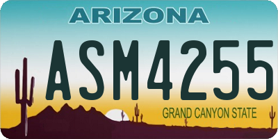 AZ license plate ASM4255