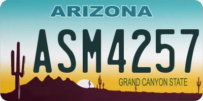 AZ license plate ASM4257