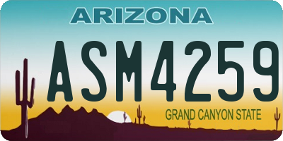 AZ license plate ASM4259