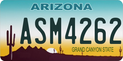 AZ license plate ASM4262