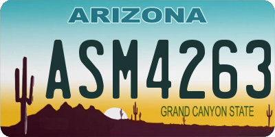 AZ license plate ASM4263