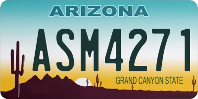 AZ license plate ASM4271