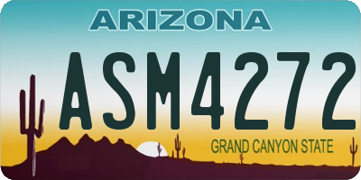 AZ license plate ASM4272