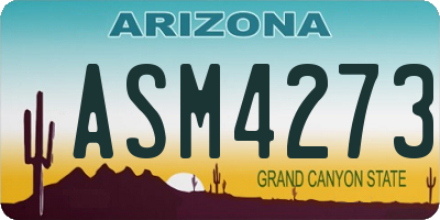 AZ license plate ASM4273