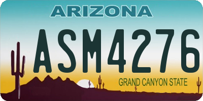 AZ license plate ASM4276