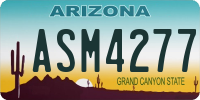 AZ license plate ASM4277