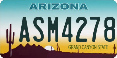 AZ license plate ASM4278