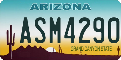 AZ license plate ASM4290
