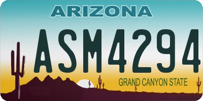 AZ license plate ASM4294