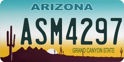 AZ license plate ASM4297
