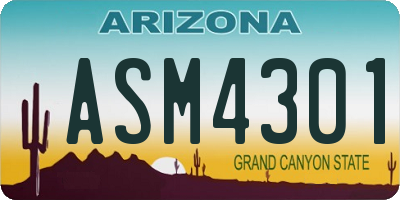 AZ license plate ASM4301