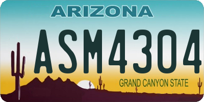 AZ license plate ASM4304