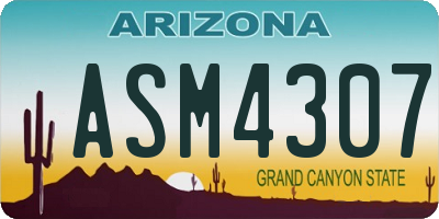 AZ license plate ASM4307