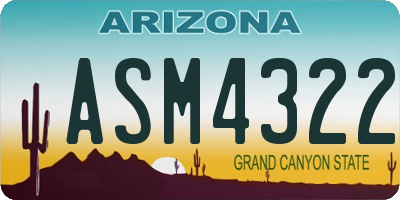 AZ license plate ASM4322