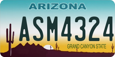 AZ license plate ASM4324