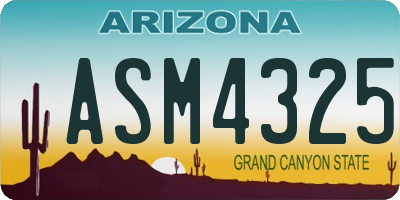 AZ license plate ASM4325