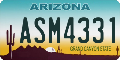 AZ license plate ASM4331