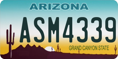 AZ license plate ASM4339