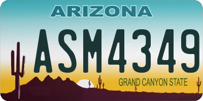 AZ license plate ASM4349