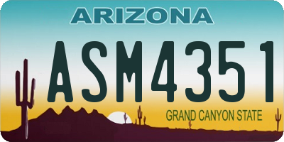 AZ license plate ASM4351