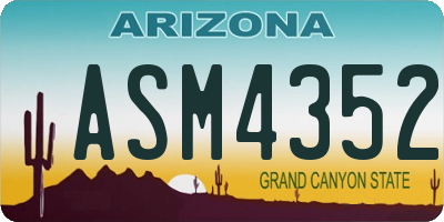 AZ license plate ASM4352