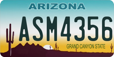 AZ license plate ASM4356