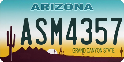 AZ license plate ASM4357