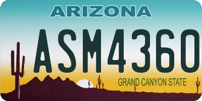 AZ license plate ASM4360