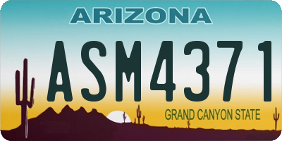 AZ license plate ASM4371