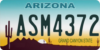 AZ license plate ASM4372