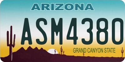 AZ license plate ASM4380