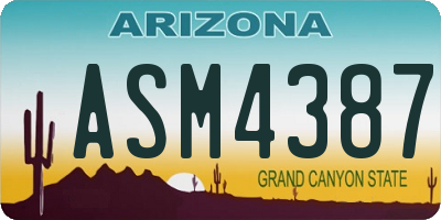 AZ license plate ASM4387