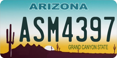 AZ license plate ASM4397