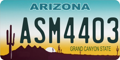 AZ license plate ASM4403