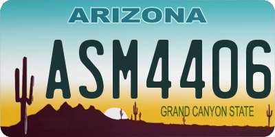 AZ license plate ASM4406