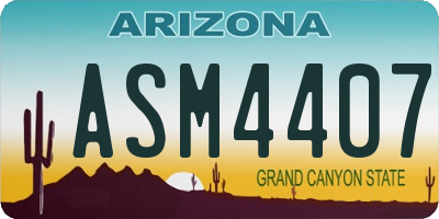 AZ license plate ASM4407