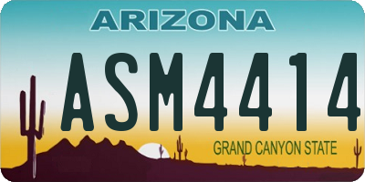 AZ license plate ASM4414