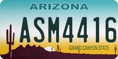 AZ license plate ASM4416