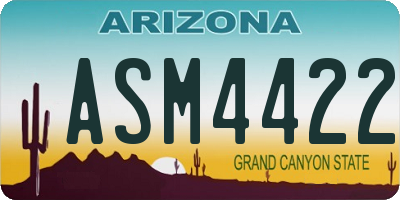 AZ license plate ASM4422