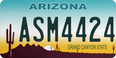 AZ license plate ASM4424