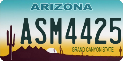 AZ license plate ASM4425
