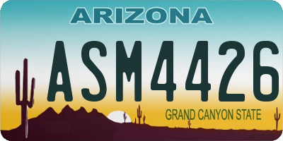 AZ license plate ASM4426