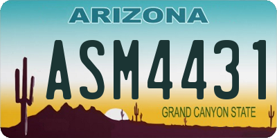 AZ license plate ASM4431