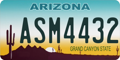 AZ license plate ASM4432