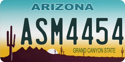 AZ license plate ASM4454