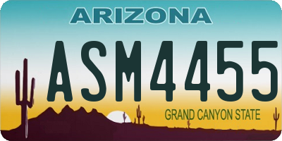 AZ license plate ASM4455